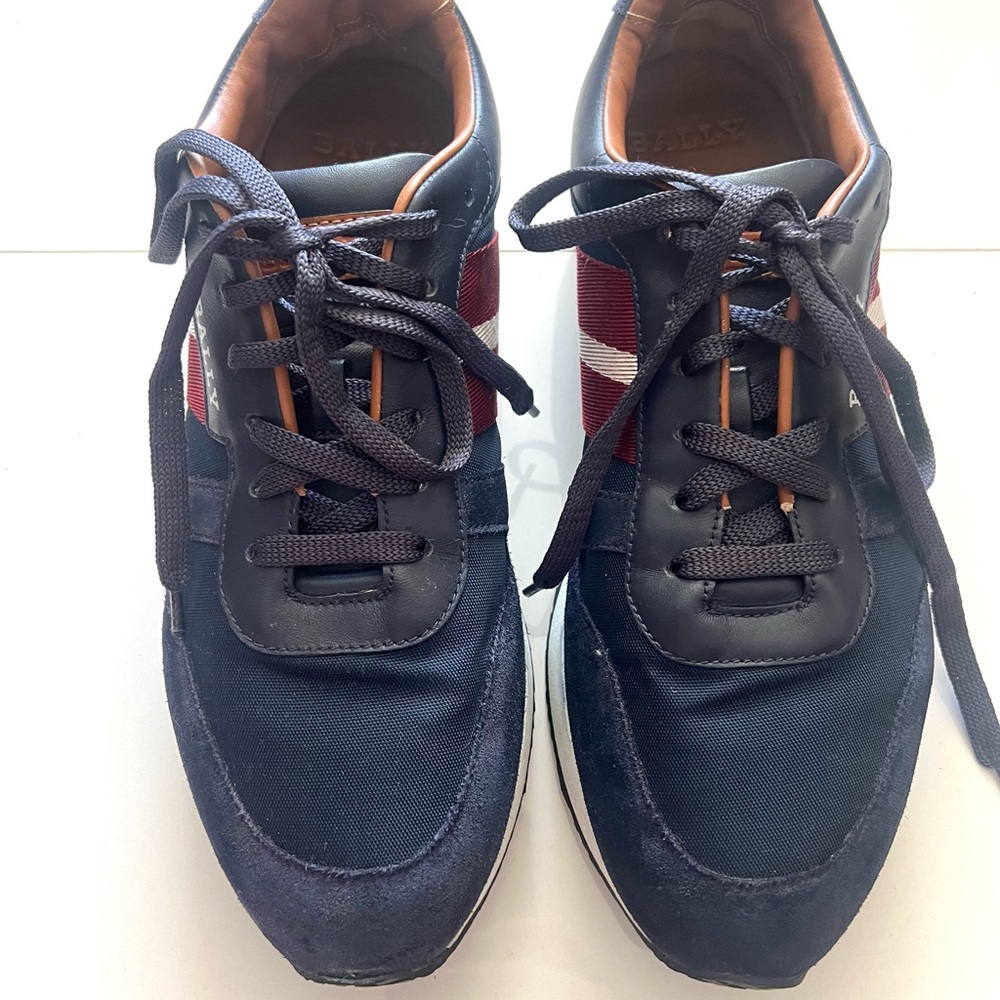 Bally Dark Blue and Burgundy Sneakers